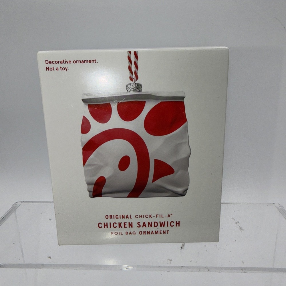 New 2024 CHICK-FIL-A Chicken Sandwich Foil Bag Christmas Holiday Ornament